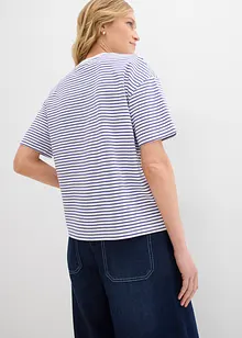 Gestreept T-shirt met borduursel, bonprix