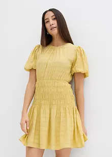 Mini jurk met gesmokt inzetstuk, bonprix