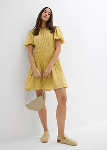 Mini jurk met gesmokt inzetstuk, bonprix