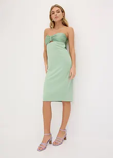 Strapless jurk met glanzend satijn, bonprix