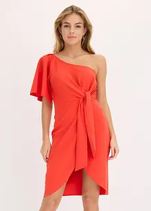 One-shoulder jurk met plooien, bonprix