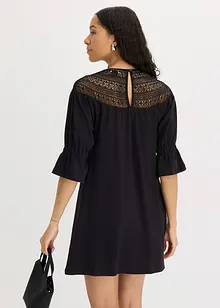 Jersey jurk met crochet-kant, bonprix
