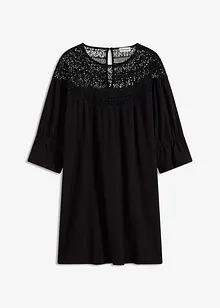 Jersey jurk met crochet-kant, bonprix