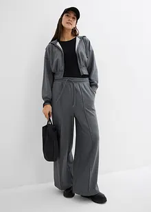 Cropped sweatvest met capuchon in een zachte katoenmix, bonprix