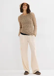 Cargo broek in vloeiende stof, bonprix