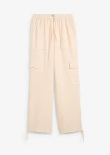 Cargo broek in vloeiende stof, bonprix
