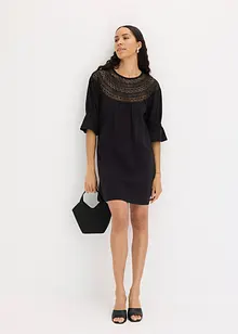 Jersey jurk met crochet-kant, bonprix