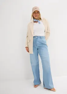 Straight jeans, high waist, split, bonprix