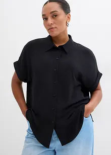 Oversized blouse van gestructureerde crêpe, bonprix