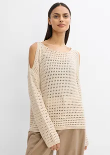 Boxy ajour trui met cut-outs, bonprix