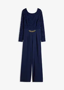 Jumpsuit met kant en kleine ketting, bonprix