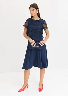 Midi jurk met kant, bonprix