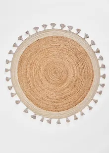 Rond vloerkleed met franjes, bonprix