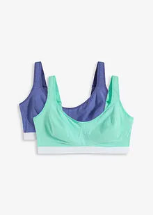 T-shirt bh zonder beugels (set van 2) met biologisch katoen, bonprix