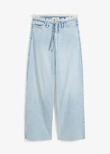 Wide leg jeans met franjes aan de zijkanten, mid waist, bonprix