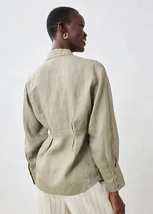 Getailleerde linnen blouse, bonprix