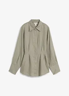 Getailleerde linnen blouse, bonprix