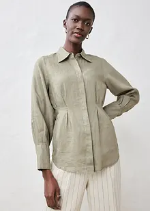 Getailleerde linnen blouse, bonprix