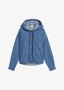 Spijkerblouse met capuchon, bonprix