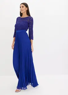 Chiffon jurk met kant en plissérok, bonprix