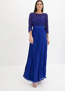 Chiffon jurk met kant en plissérok, bonprix