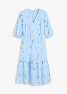 Midi jurk met broderie anglaise, bonprix
