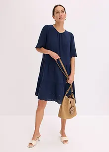 Mousseline jurk met broderie anglaise, bonprix