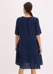 Mousseline jurk met broderie anglaise, bonprix