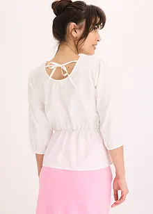 Blouse met pofmouwen en diep uitgesneden achterkant, bonprix