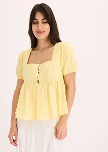 Blouse met pofmouwen en knopen, bonprix