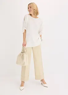 Tuniek met structuur en kanten band, bonprix