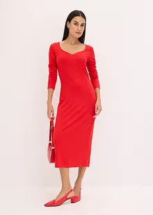 Geribde midi jurk, bonprix