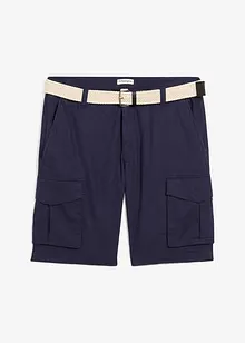 Cargo bermuda met linnen en riem, regular fit, bonprix