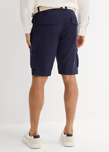 Cargo bermuda met linnen en riem, regular fit, bonprix