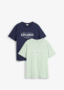 T-shirt ( set van 2) van puur biologisch katoen, bonprix