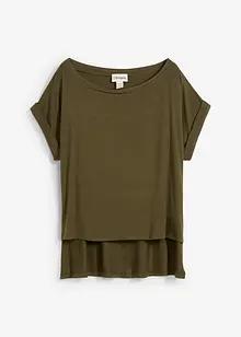 Oversized shirt van vloeiende viscose, bonprix