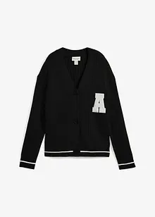 Oversized gebreid vest met borduursel, bonprix