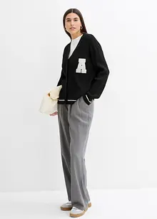 Oversized gebreid vest met borduursel, bonprix