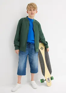 Jongens lang instap jeans bermuda, slim fit, bonprix
