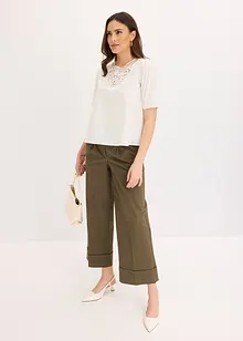 Blouse met korte mouwen en kant, bonprix