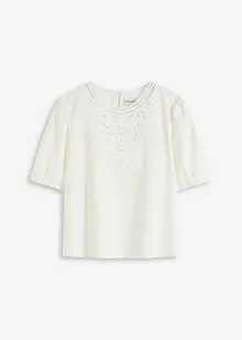 Blouse met korte mouwen en kant, bonprix