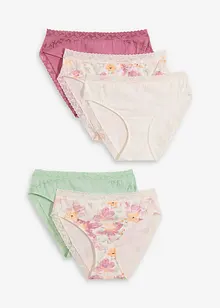 Maxislip met biologisch katoen en kant ( set van 5), bonprix