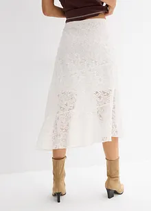 Midi rok met kant, bonprix