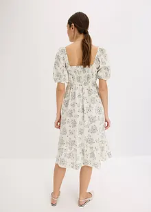 Midi jurk met pofmouwen, bonprix