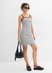 Jurk met bandjes en contrasterende zoom, bonprix