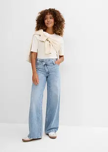 Wide leg jeans, mid waist, low stretch, bonprix