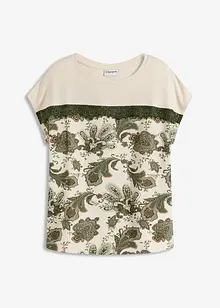 Shirt met een rand van kant en een paisley motief, bonprix