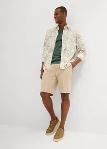 Chino bermuda met bandplooien, regular fit, bonprix