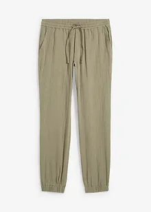 Regular fit instapbroek van mousseline, tapered, bonprix