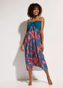 Strapless strandjurk van chiffon, bonprix